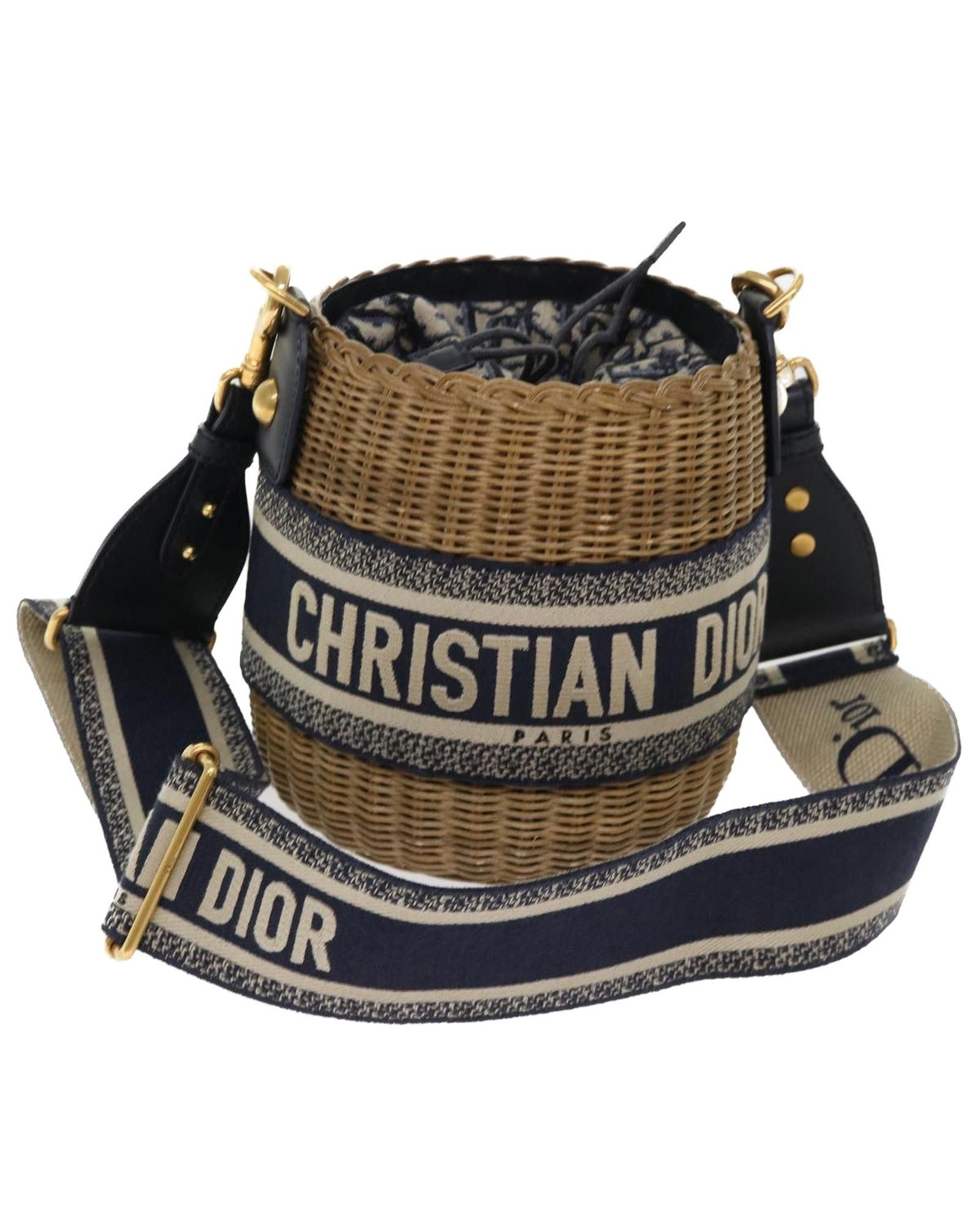 image of Christian Dior Monsieur Blue Trotter Canvas Shoulder Bag By Christian Dior, Women's