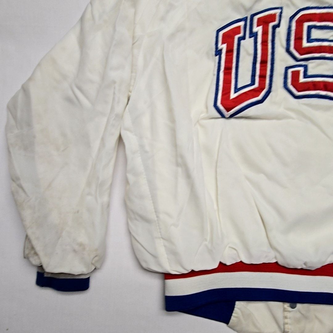 Vintage Vintage USA Olympic Training Jacket Artex White Mens Large Size US L / EU 52-54 / 3 - 4 Thumbnail