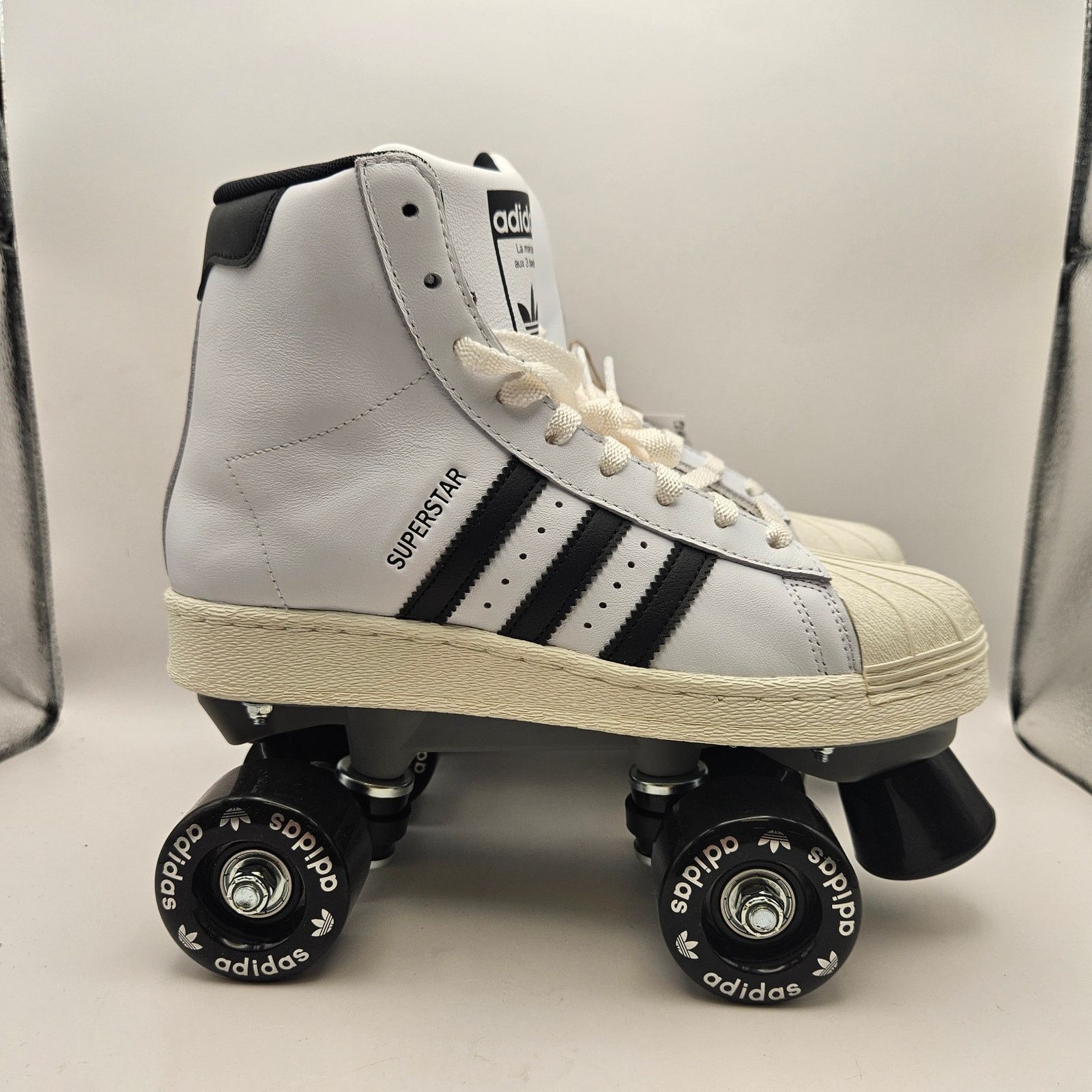 Adidas ADIDAS WOMEN'S 6.5 SUPERSTAR HI WHITE BLACK ROLLER SKATES Size US 6.5 / IT 36.5 - 3 Thumbnail