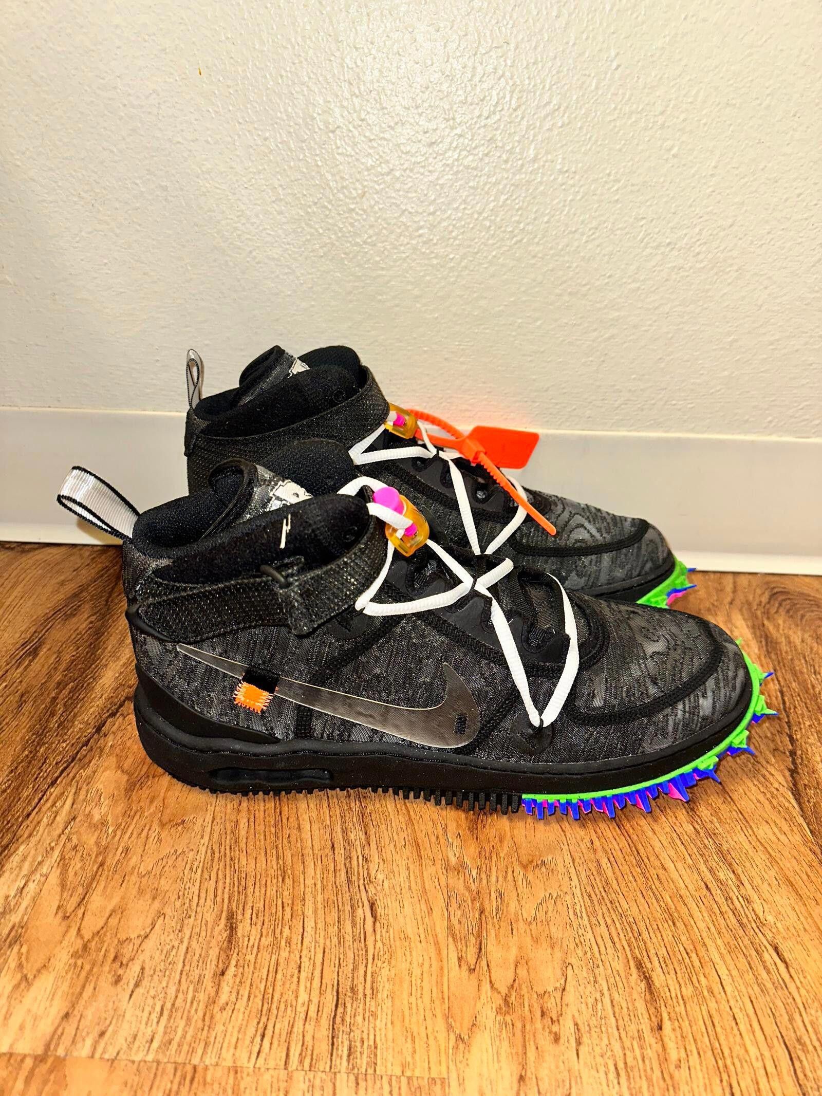 image of Nike Air Force 1 Mid Off-White Black Shoes, Men's (Size 13)