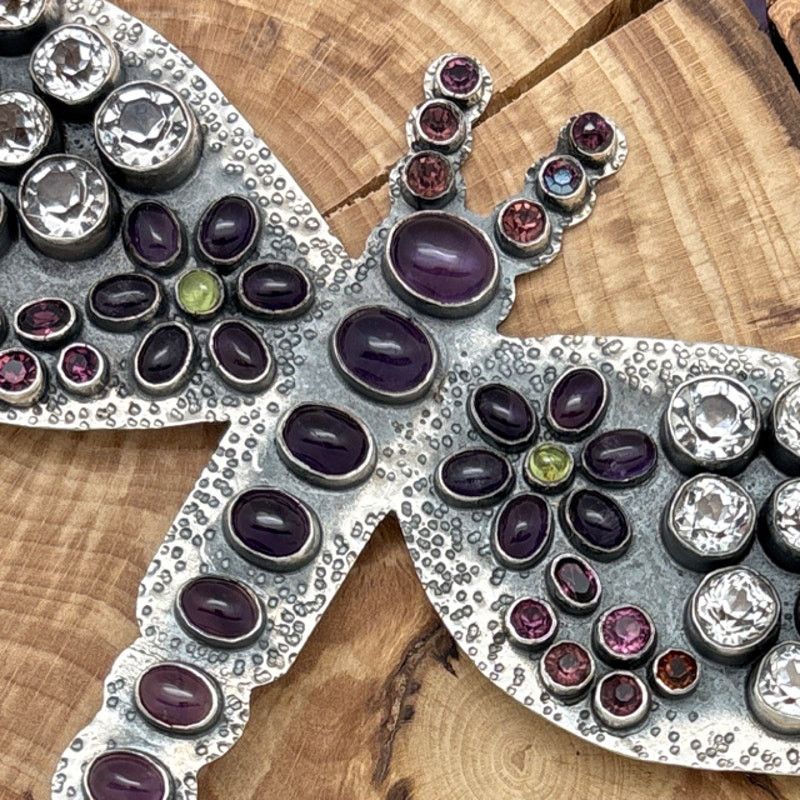 Other FEDERICO JIMENEZ Silver Amethyst Statement Dragonfly Brooch Size ONE SIZE - 2 Thumbnail