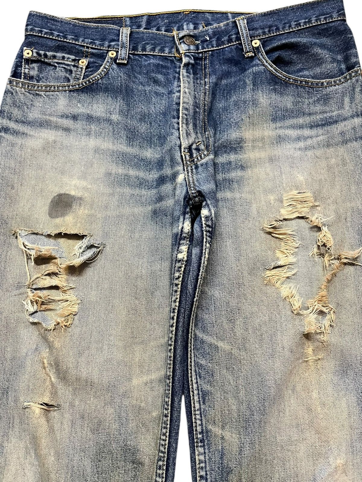 Levi's Vintage Clothing Vintage Levi’s 506 Baggy Wide Leg Mudwash Ripped Denim Size US 34 / EU 50 - 2 Thumbnail