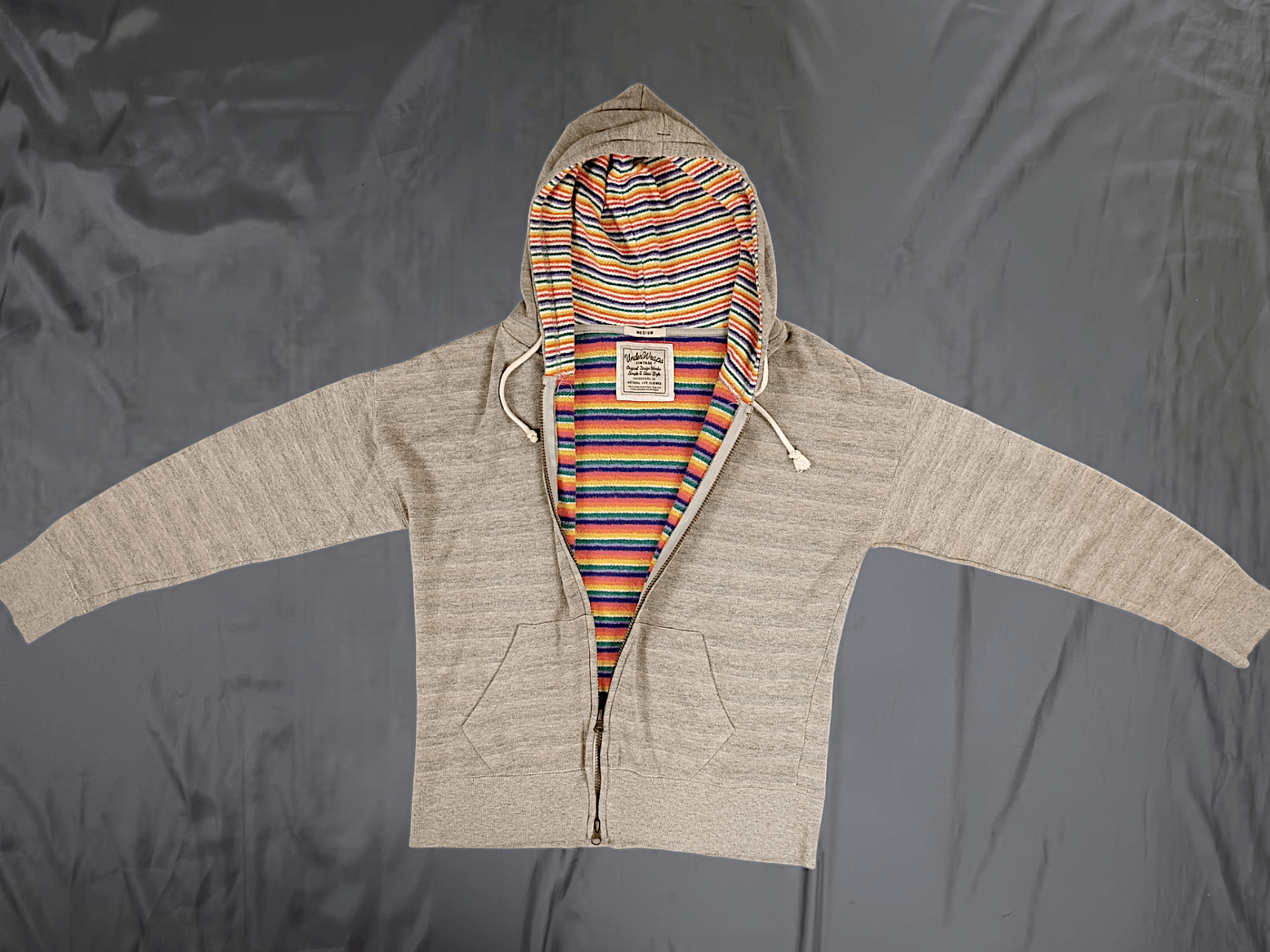 If Six Was Nine × Japanese Brand Vintage & Relax UNDER WRAPS Striped Rainbow Zipper Hoodie Size US M / EU 48-50 / 2 - 13 Thumbnail