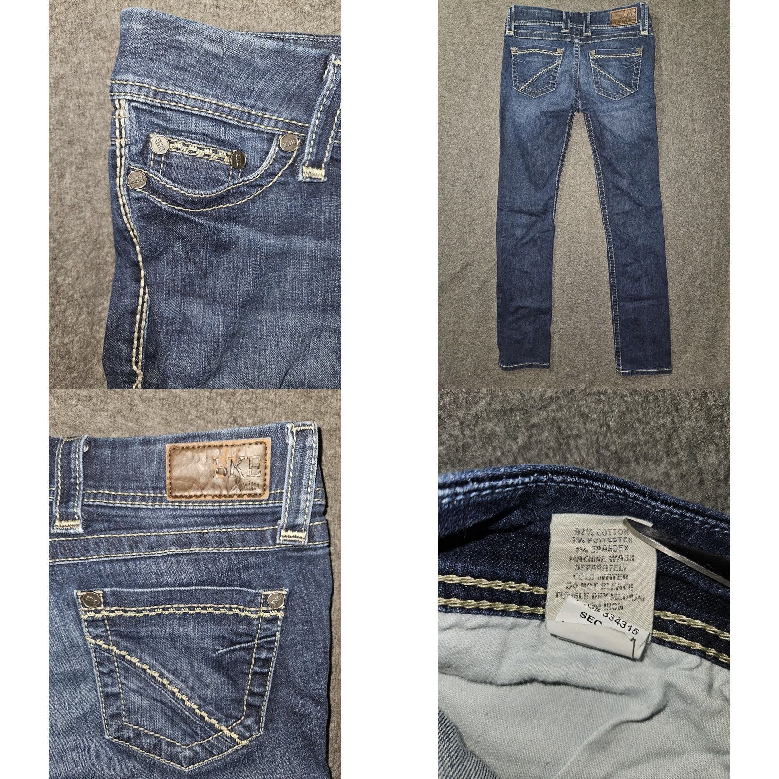 BKE BKE Addison Jeans Womens 27R Blue Medium Wash Low Rise Skinny Stretch Jeans Size 27" / US 4 / IT 40 - 8 Thumbnail