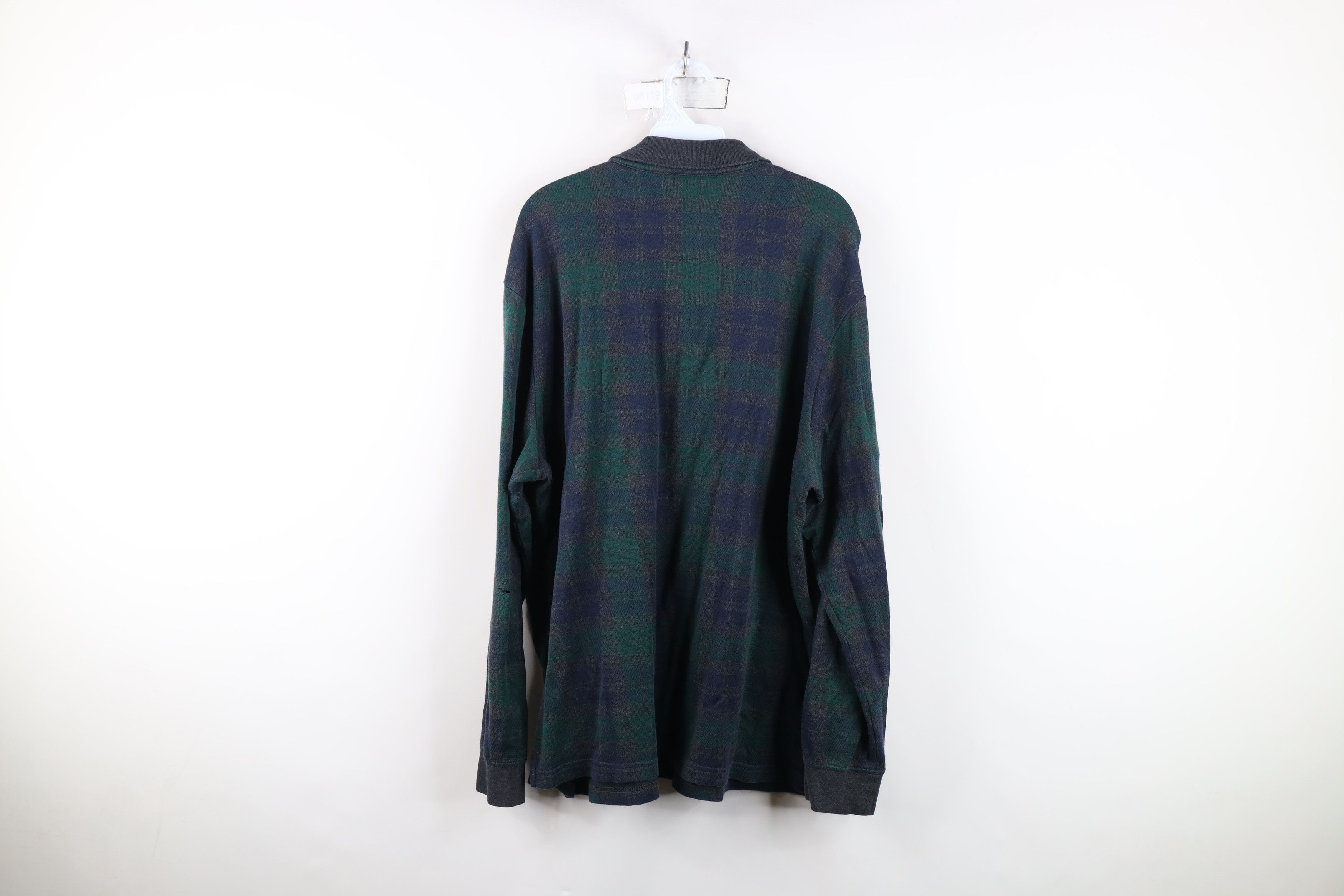 Lands' End Vintage Lands End Long Sleeve Rugby Polo Shirt Plaid Cotton Size US XXL / EU 58 / 5 - 10 Thumbnail
