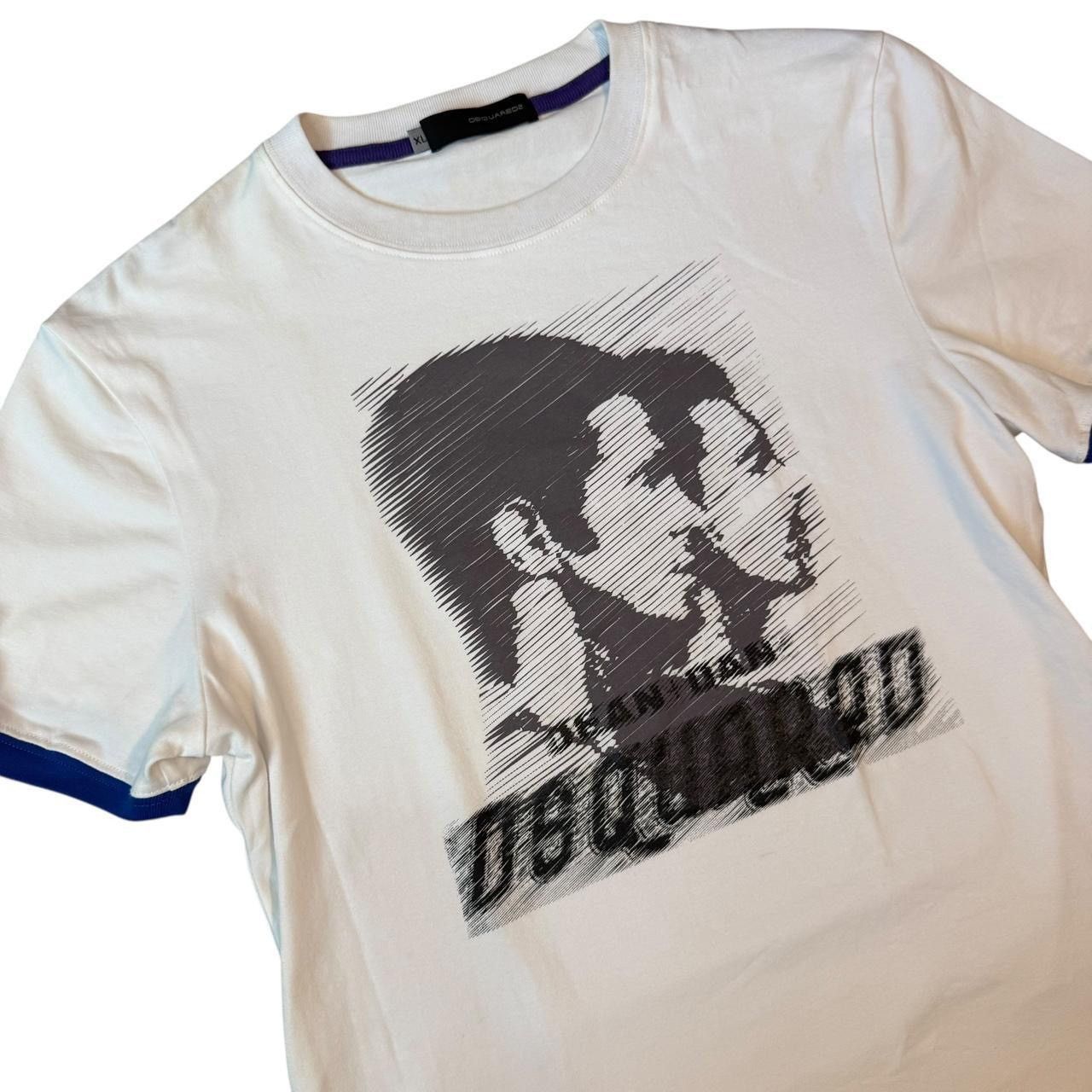 Dsquared2 DSQUARED2 Graphic T-shirt y2k White/Blue Dean & Dan Caten Size US XS / EU 42 / 0 - 2 Thumbnail