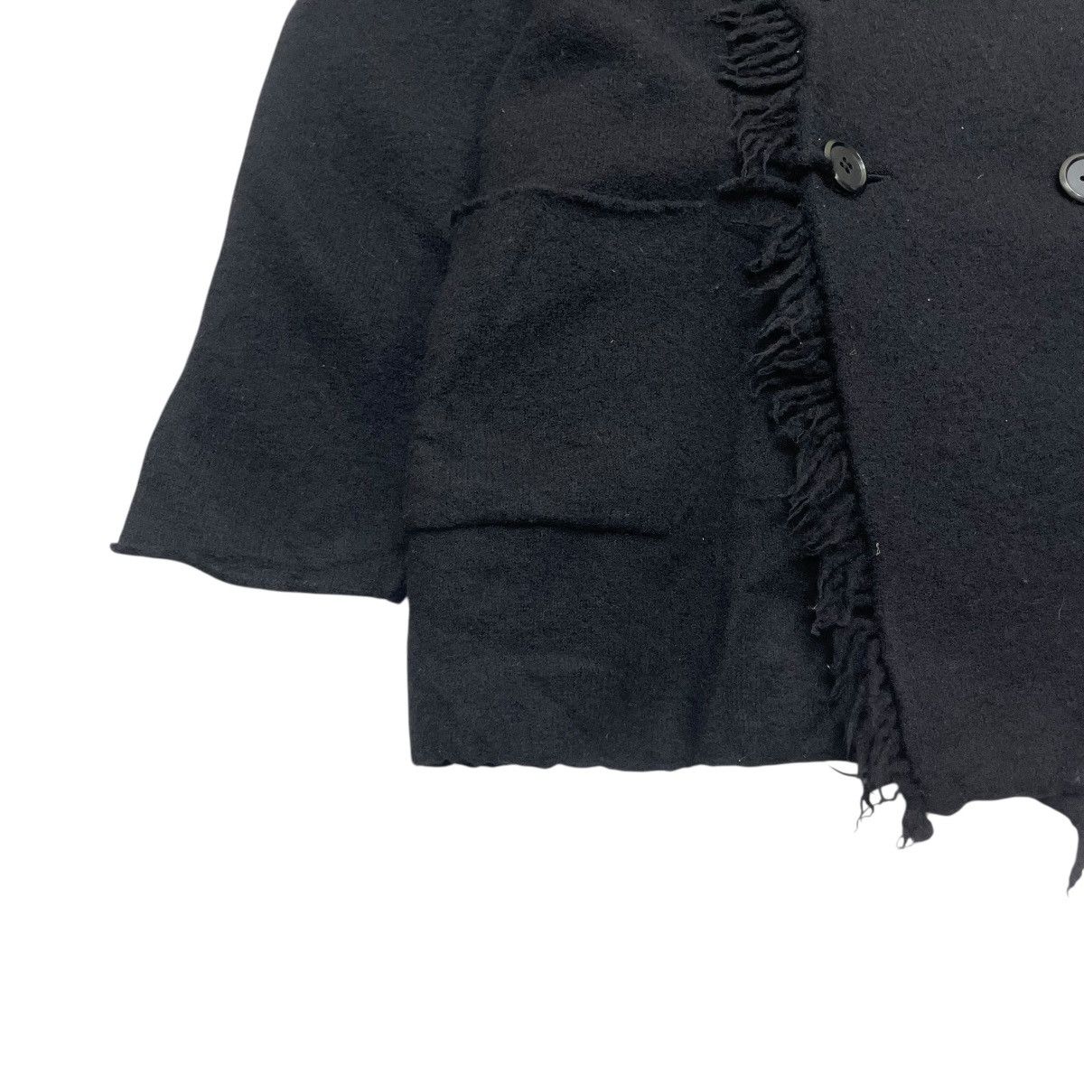 gomme 🔥Unique Design Gomme Black Wool High Collar Frindged Jacket Size M / US 6-8 / IT 42-44 - 6 Thumbnail