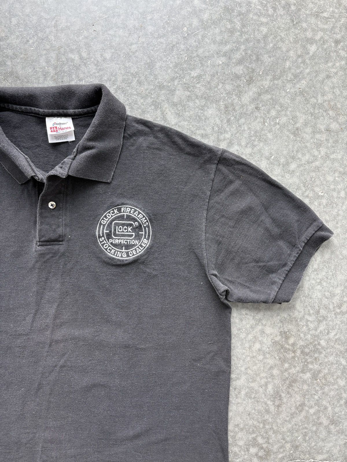 Vintage Vintage 90s Glock Firearms Polo Shirt Faded Black Size US L / EU 52-54 / 3 - 1 Thumbnail