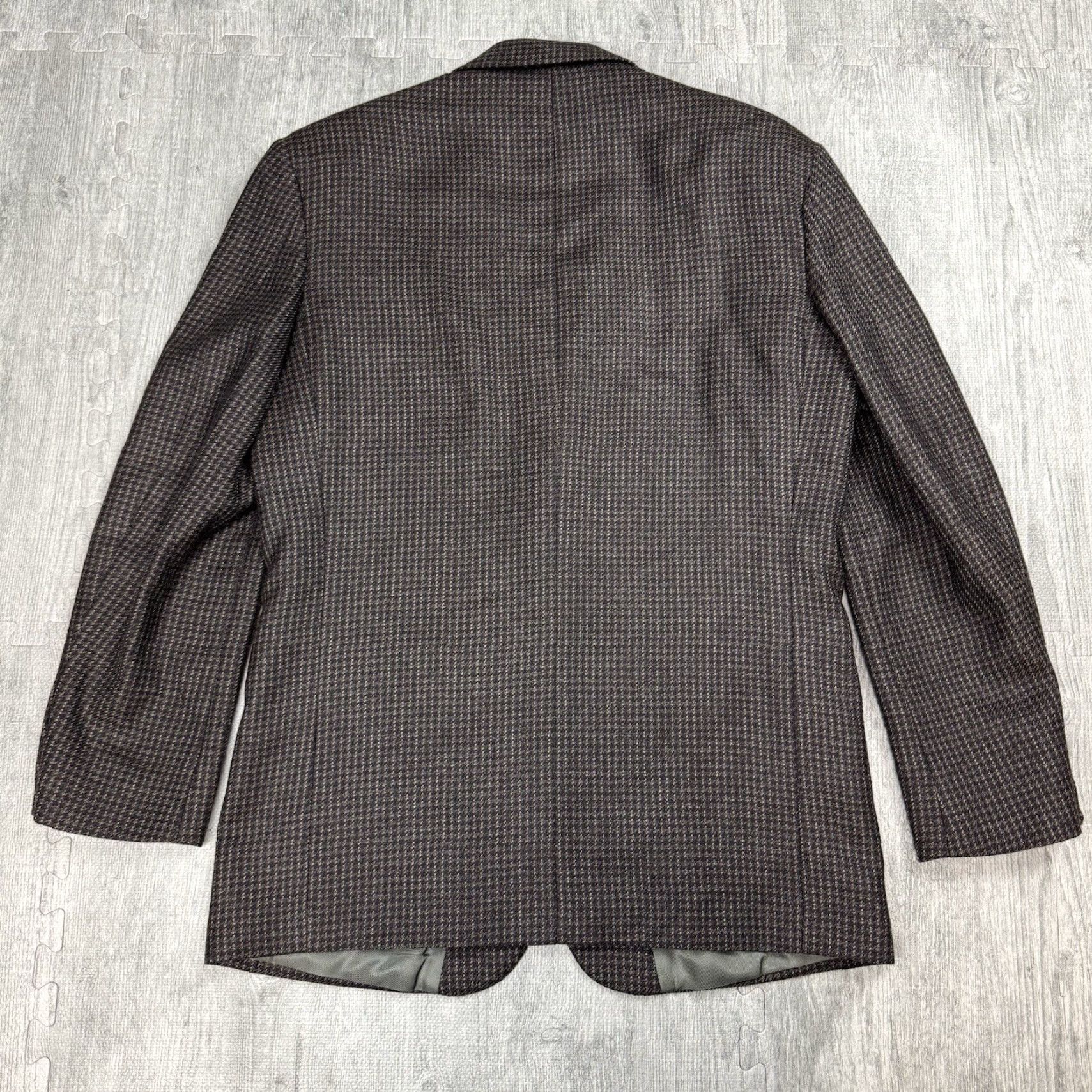 Oscar De La Renta VINTAGE Oscar de la Renta Men's Wool Blazer Sport Coat Houndstooth Gray 40R Classic 90s Size 40R - 8 Thumbnail