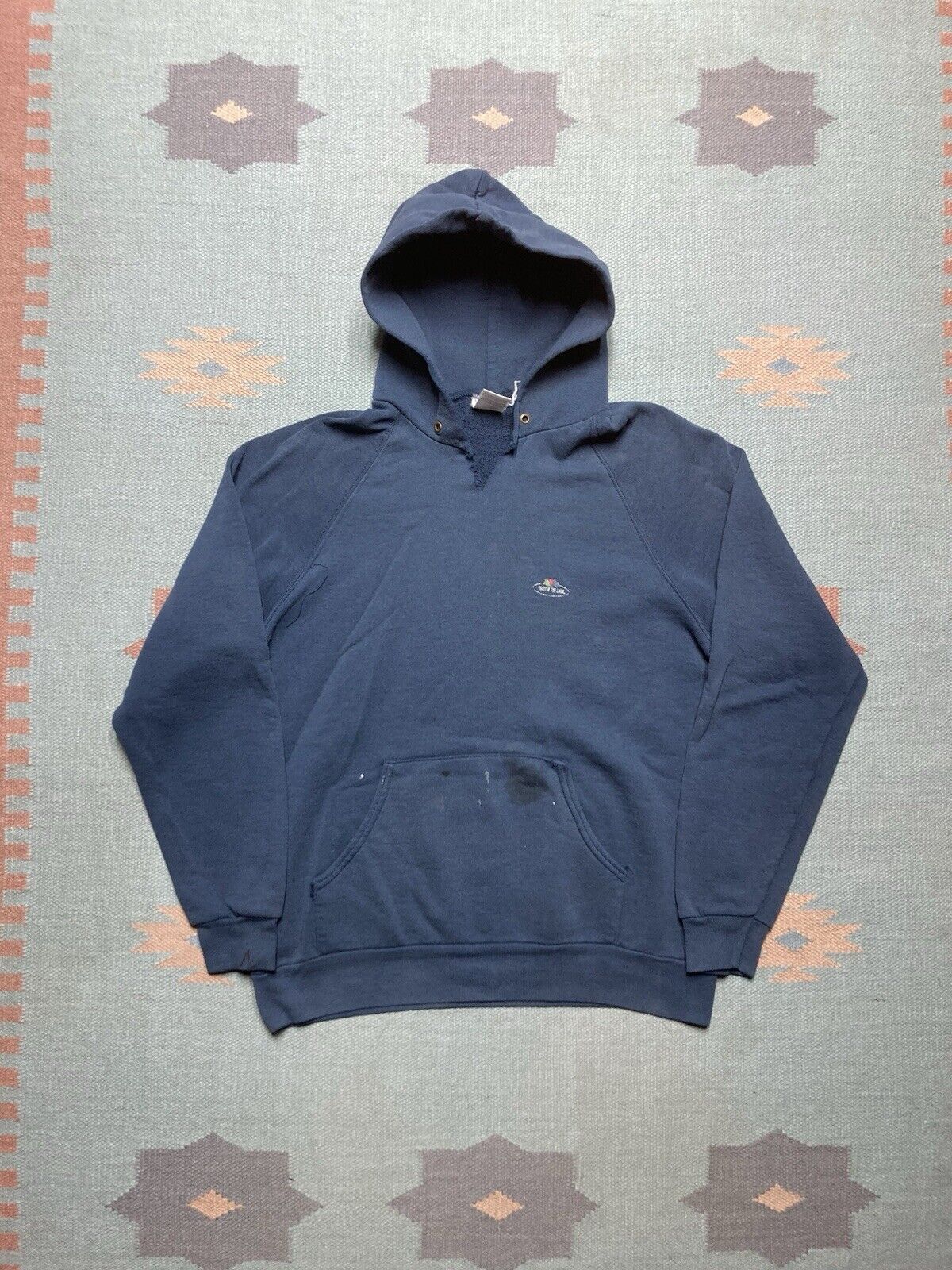Fruit Of The Loom × Vintage 80s pullover hoodie fruit of the loom promo logo navy blue M Size US M / EU 48-50 / 2 - 1 Thumbnail