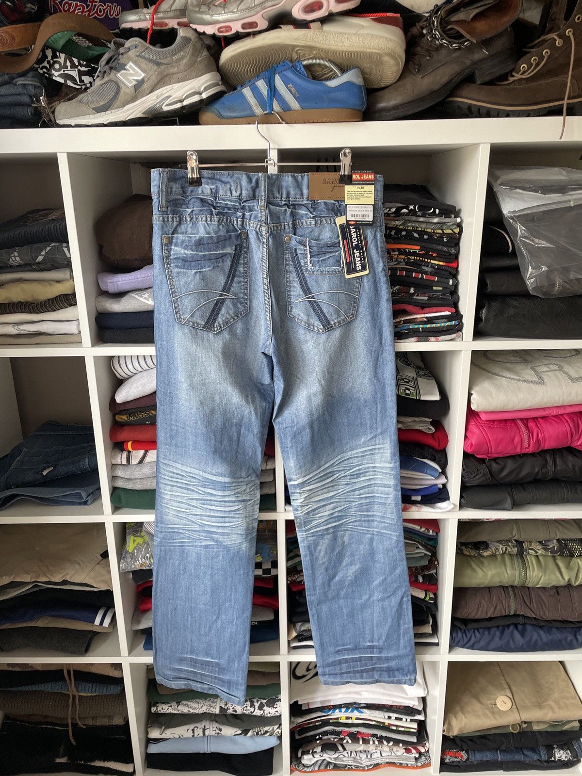 Japanese Brand Avant Garde Japan Vintage Rap Wide Washed Flared Denim Jeans Size US 30 / EU 46 - 6 Thumbnail