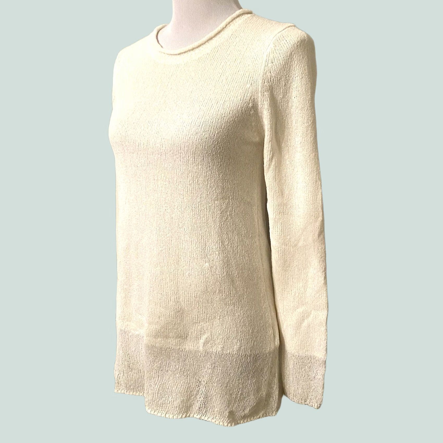 Vintage BALLINGER GOLD Women’s Tunic Top Sweater Ivory Lightweight Knit Sz Small Pullover Long Sleeve Apparel 27" 16" 24" Womens Size S / US 4 / IT 40 - 1 Thumbnail