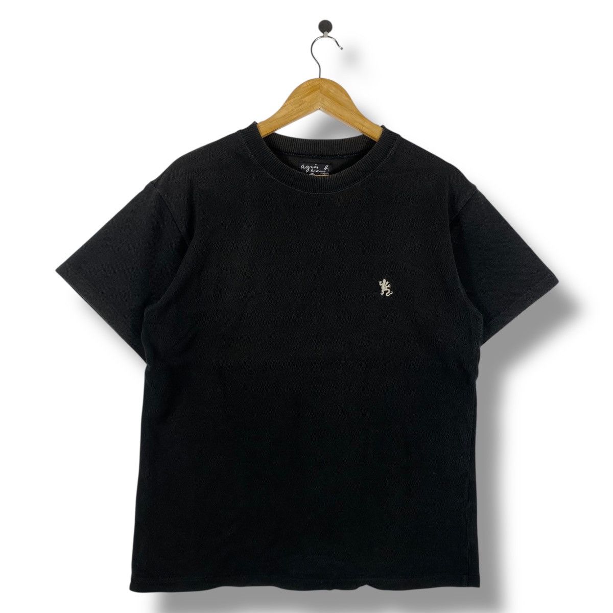 agnes b. Vintage 90's AGNES B. Homme Paris Black Ss Tee Shirt Size US S / EU 44-46 / 1 - 1 Thumbnail