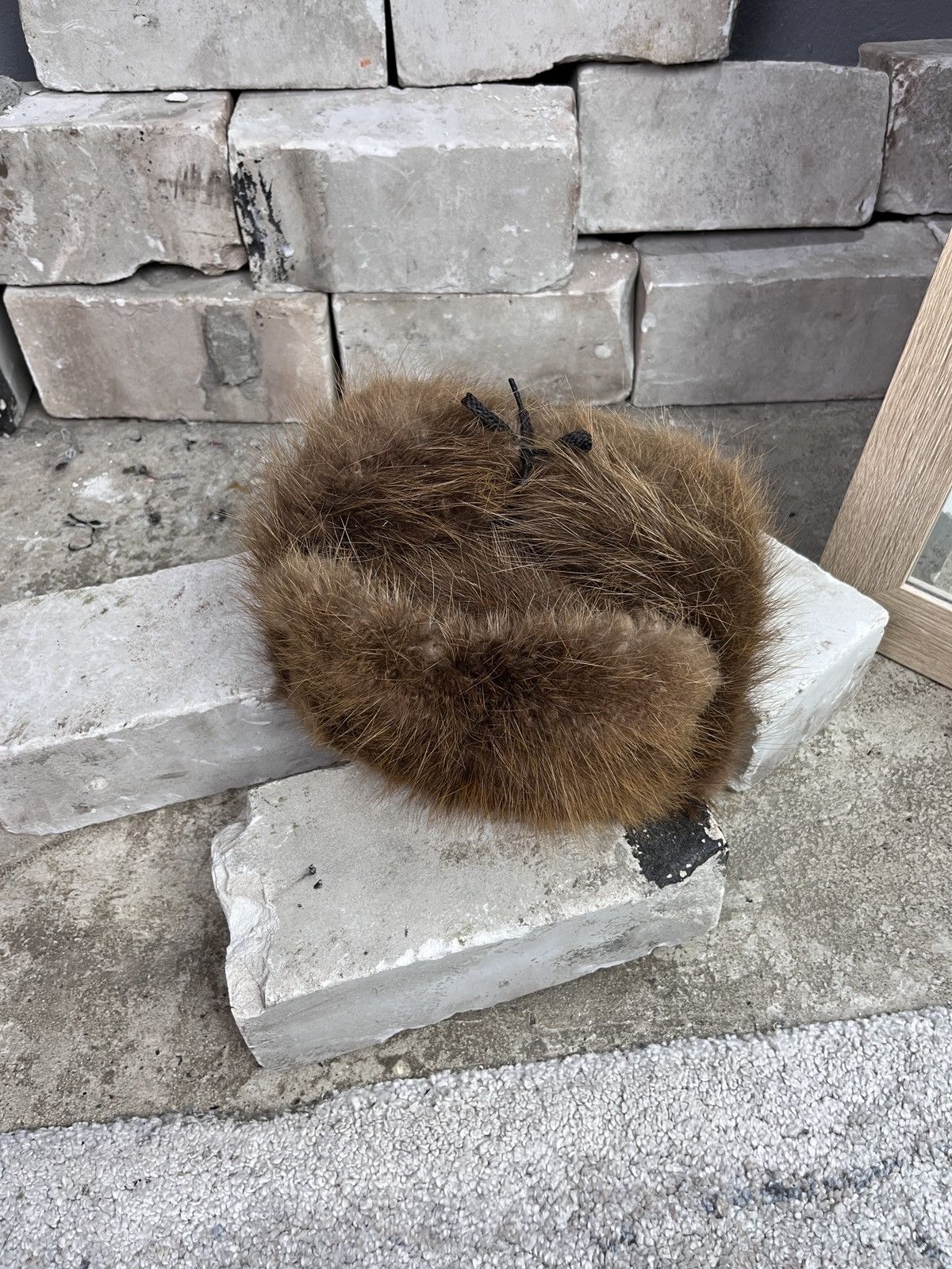 Vintage 1970s USSR VINTAGE FUR HAT - № 4302 Size ONE SIZE - 1 Thumbnail