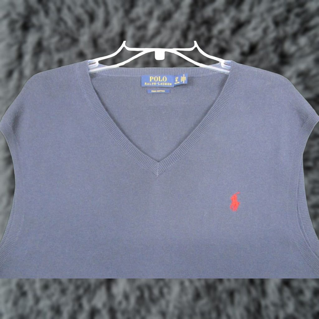 Polo Ralph Lauren Polo Ralph Lauren Sweater Vest Men Large Tall Navy Pima Cotton Size US L / EU 52-54 / 3 - 1 Thumbnail