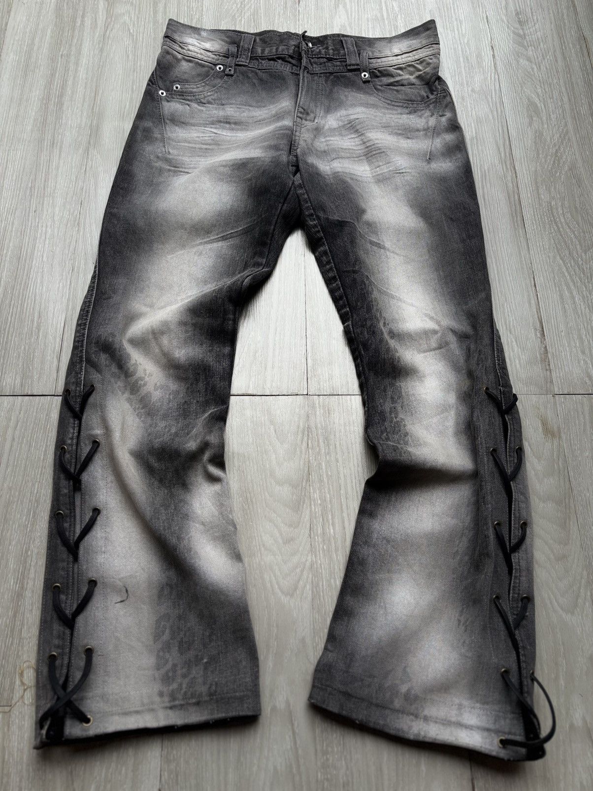 SEMANTIC DESIGN lace-up jeans