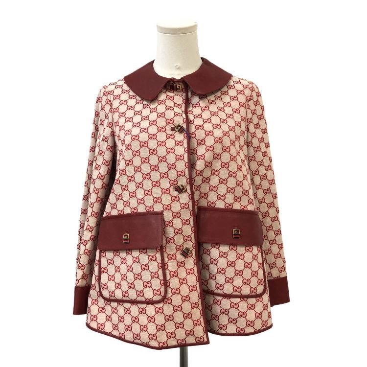 Gucci Gucci GG Monogram Leather Trim Jacket Size 36 Size XS / US 0-2 / IT 36-38 - 1 Thumbnail