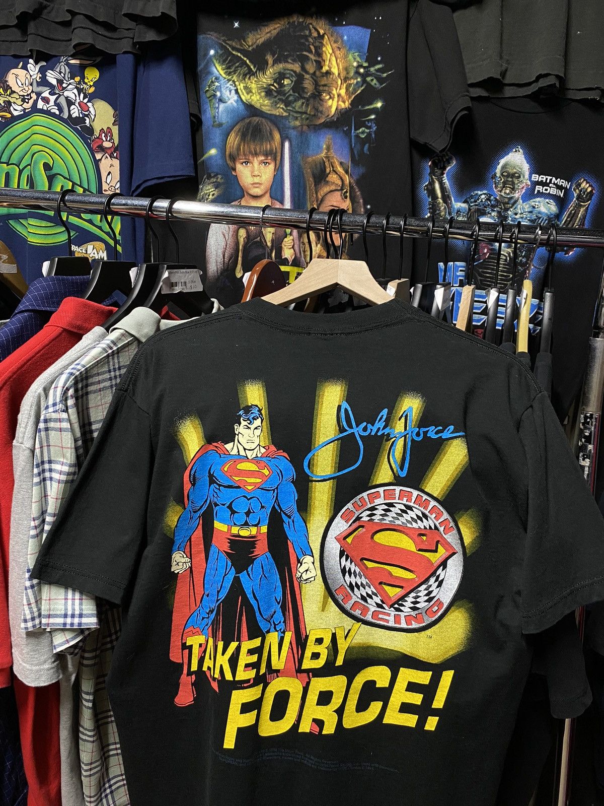 DC Comics × NASCAR × Vintage 90’s Vintage Superman Nascar Tee Shirt Medium Size US M / EU 48-50 / 2 - 5 Thumbnail