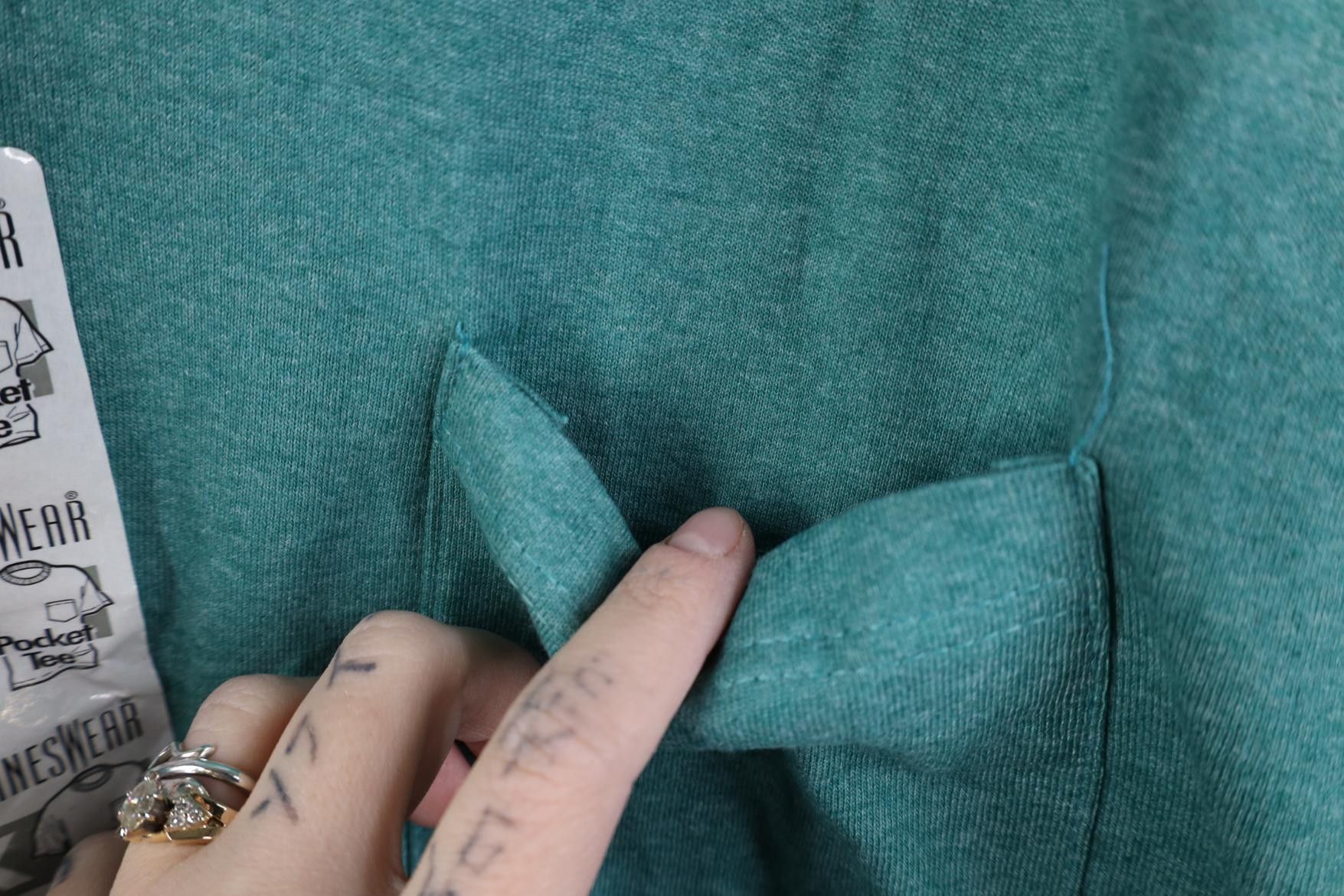 Hanes Deadstock Vintage 90s Hanes T-Shirt Miro Green Heather USA Size US XXL / EU 58 / 5 - 5 Thumbnail