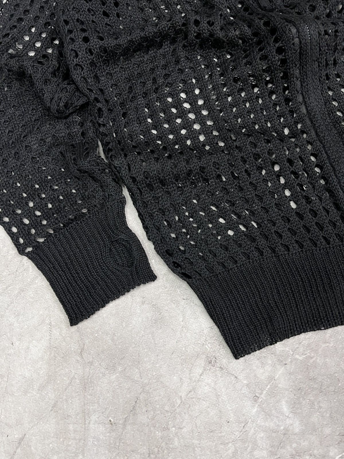 Le Grande Bleu (L.G.B.) Vintage Knitted Black mesh Hoodie LGB Y2K style japanese Size US M / EU 48-50 / 2 - 4 Thumbnail