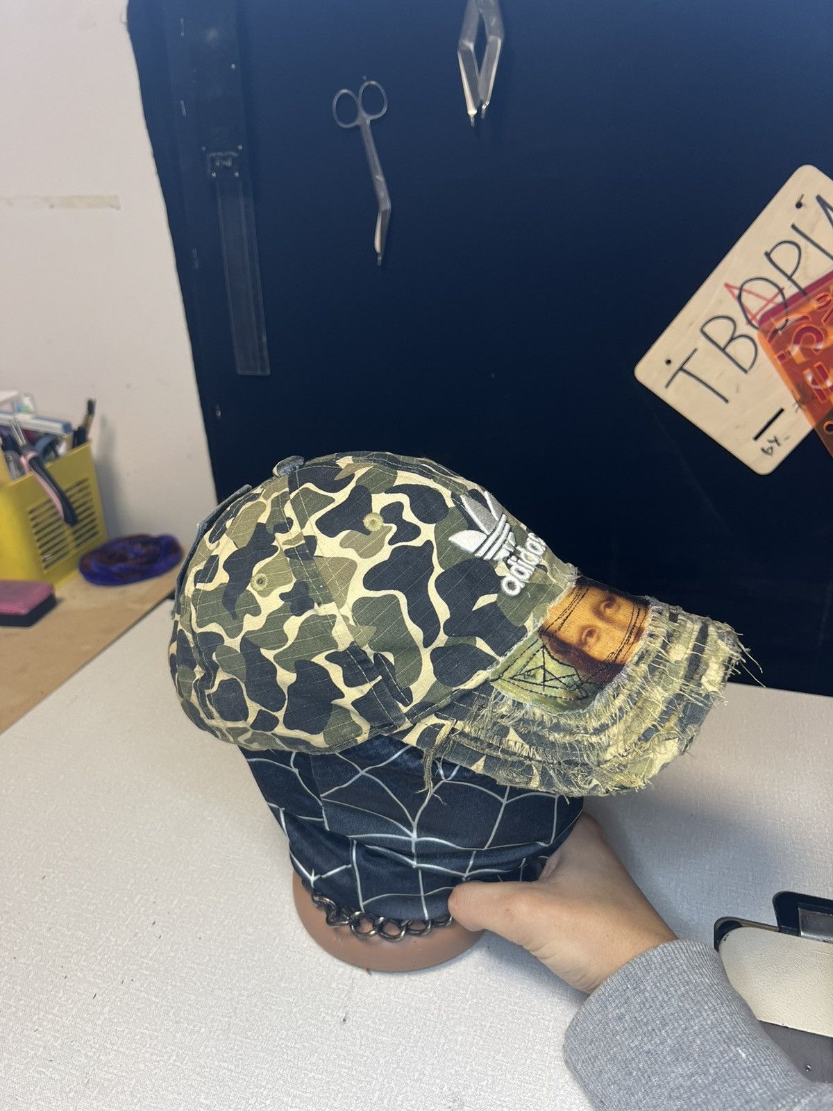 Adidas Adidas Camo Mona Lisa Distressed Cap Size ONE SIZE - 3 Thumbnail