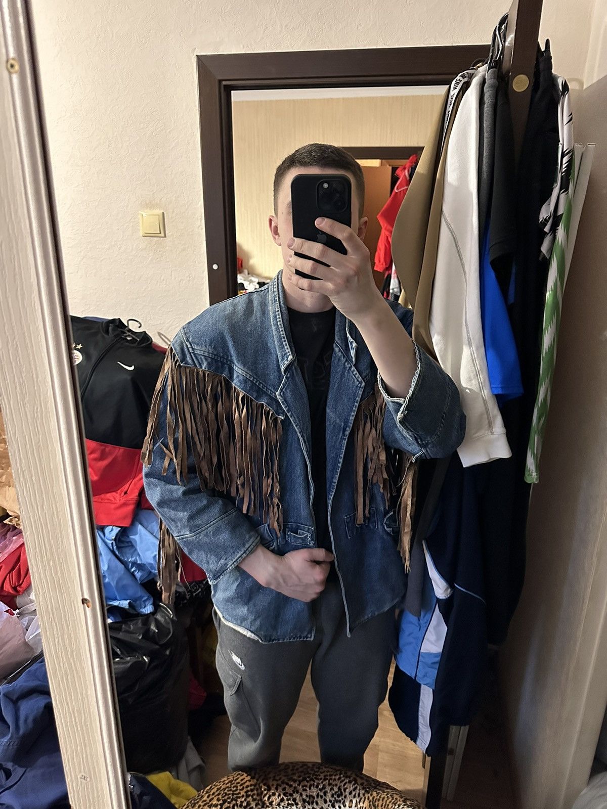 Other Vintage Denim Cowboy jacket size M distressed jeans rare Size US M / EU 48-50 / 2 - 11 Thumbnail