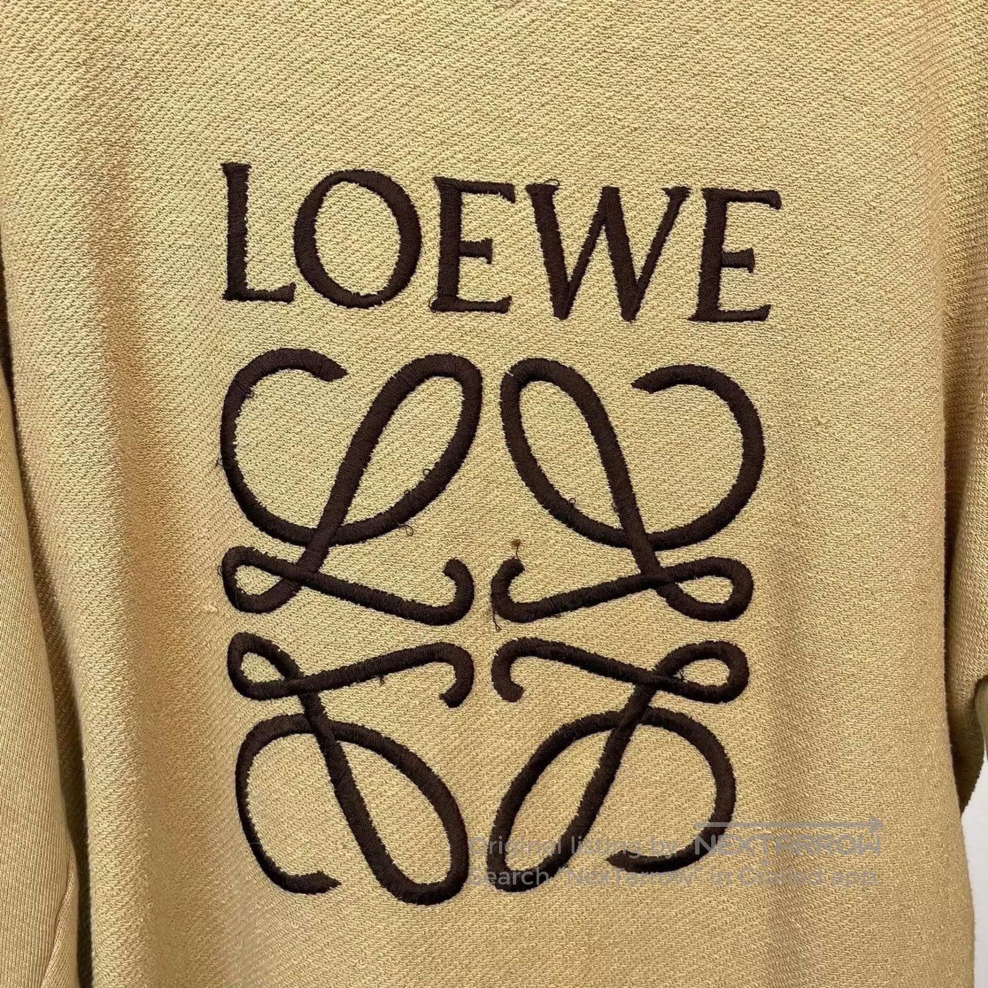 Loewe Beige Logo Print Long Sleeve Sweatshirt. Size US L / EU 52-54 / 3 - 6 Thumbnail