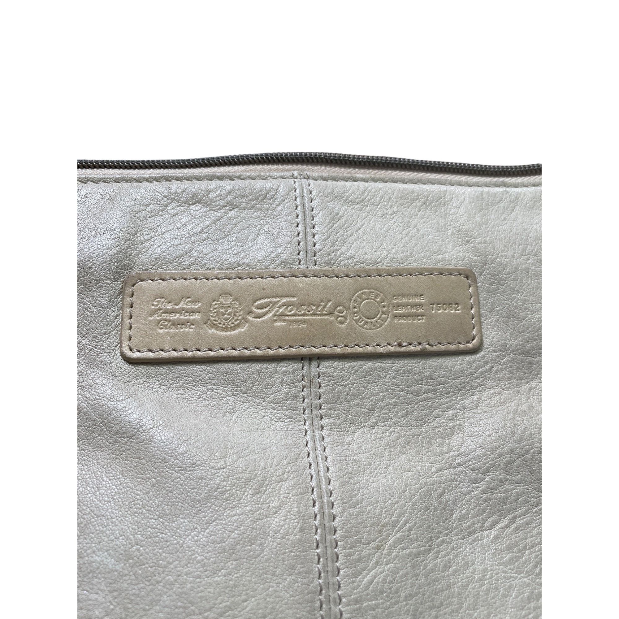 Fossil Fossil Womens Cream Leather vintage retro Crossbody Handbag Size ONE SIZE - 4 Thumbnail