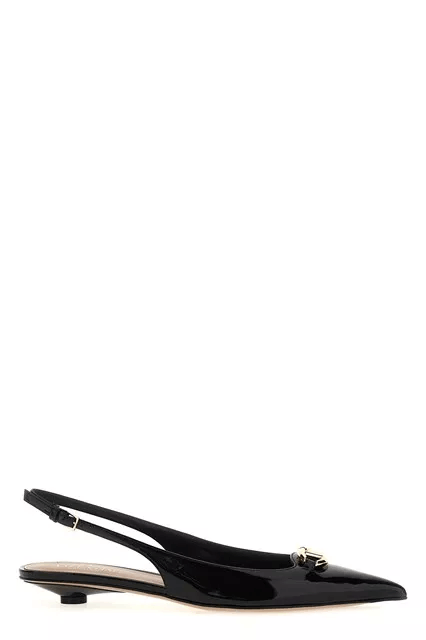 Valentino VALENTINO Moon Black Leather Slingback Pumps Size US 6.5 / IT 36.5 - 5 Thumbnail