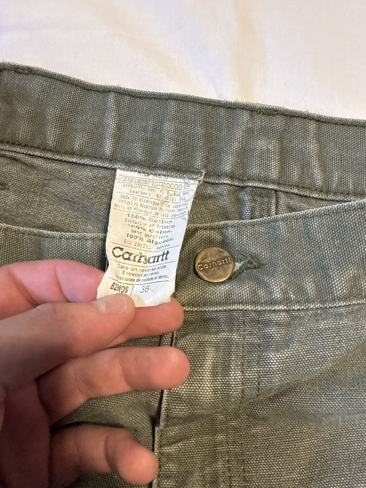 Carhartt Vintage 90s Carhartt Green Canvas Work Shorts Size US 34 / EU 50 - 3 Thumbnail