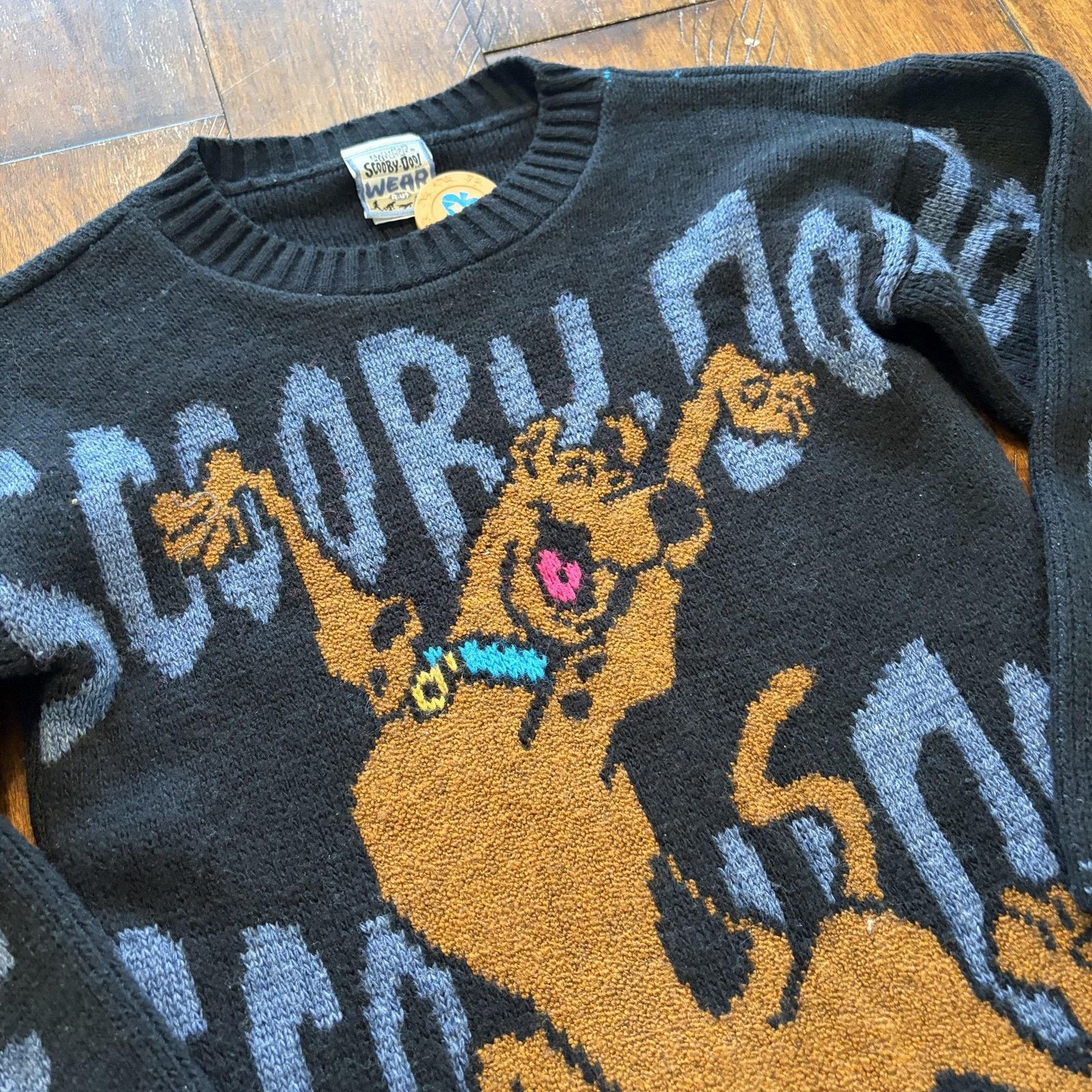 Vintage Vtg Scooby-Doo Wear Sweater Kids 10-12 Knit Cartoon 90s Size US XXS / EU 40 - 4 Thumbnail