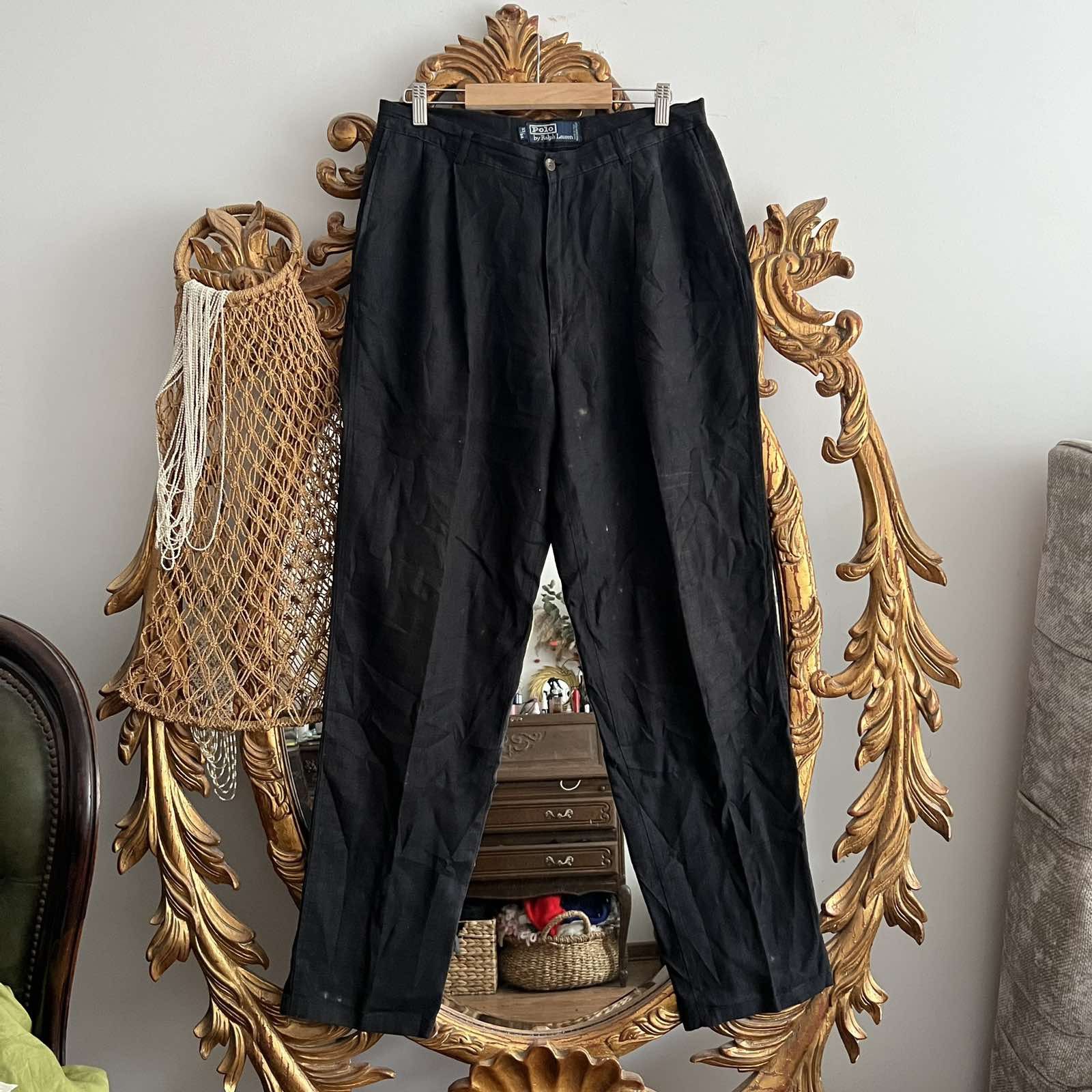 Vintage Polo Ralph Lauren Linen Pants Designer Cyber Y2K