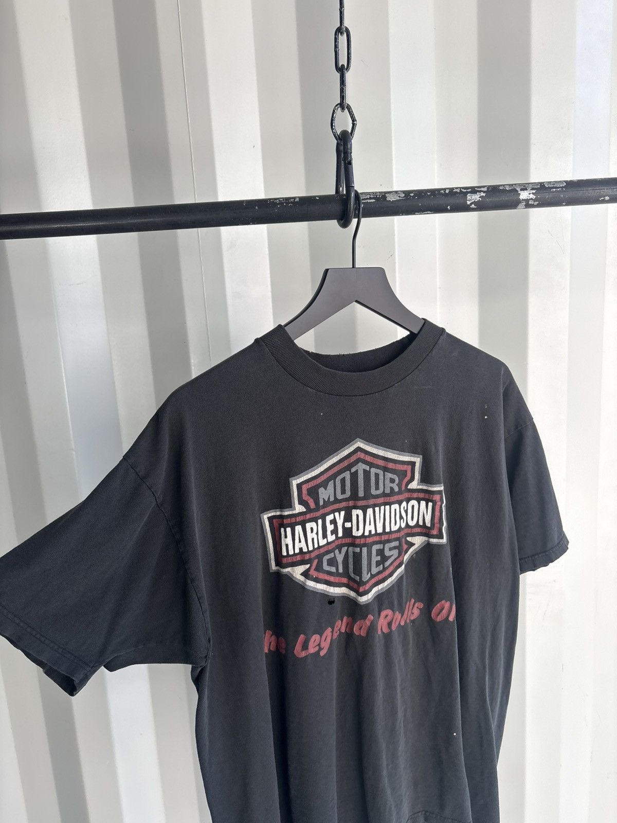 Harley Davidson Thrashed Legend Rolls On Faded Shirt Distressed Grunge Size US XL / EU 56 / 4 - 5 Thumbnail