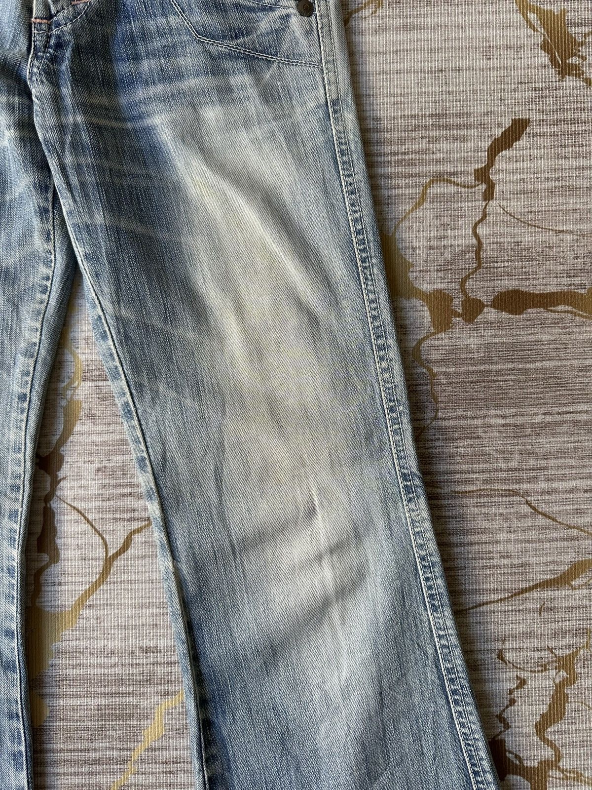 Edwin FLARE Edwin Blue Trip 503 Buckle Back Faded Distressed Denim Size US 28 / EU 44 - 10 Thumbnail