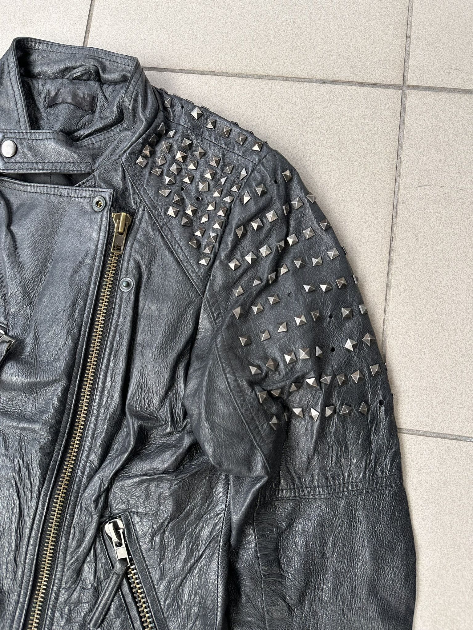 Leather × Vintage Vintage Leather biker jacket avant garde archive metal Size M / US 6-8 / IT 42-44 - 6 Thumbnail