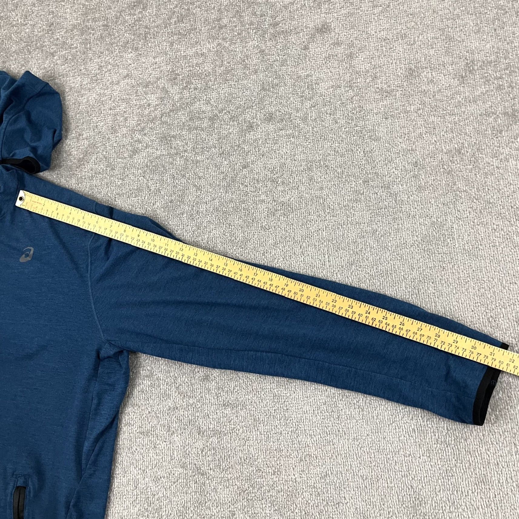 Asics ASICS Jacket 2XL Blue Full Zip Hoodie Pockets Running Activewear Outdoor Sports Regular Fit Mens Size US XXL / EU 58 / 5 - 6 Thumbnail