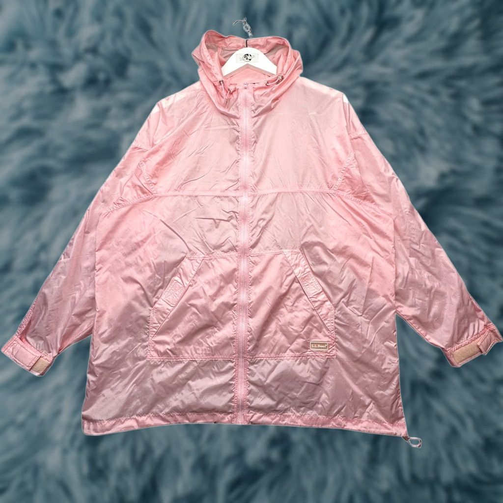 Vintage LL Bean Pink Ripstop Hooded Windbreaker Jacket Womens Large Full Zip 0NX13 Size L / US 10 / IT 46 - 1 Thumbnail