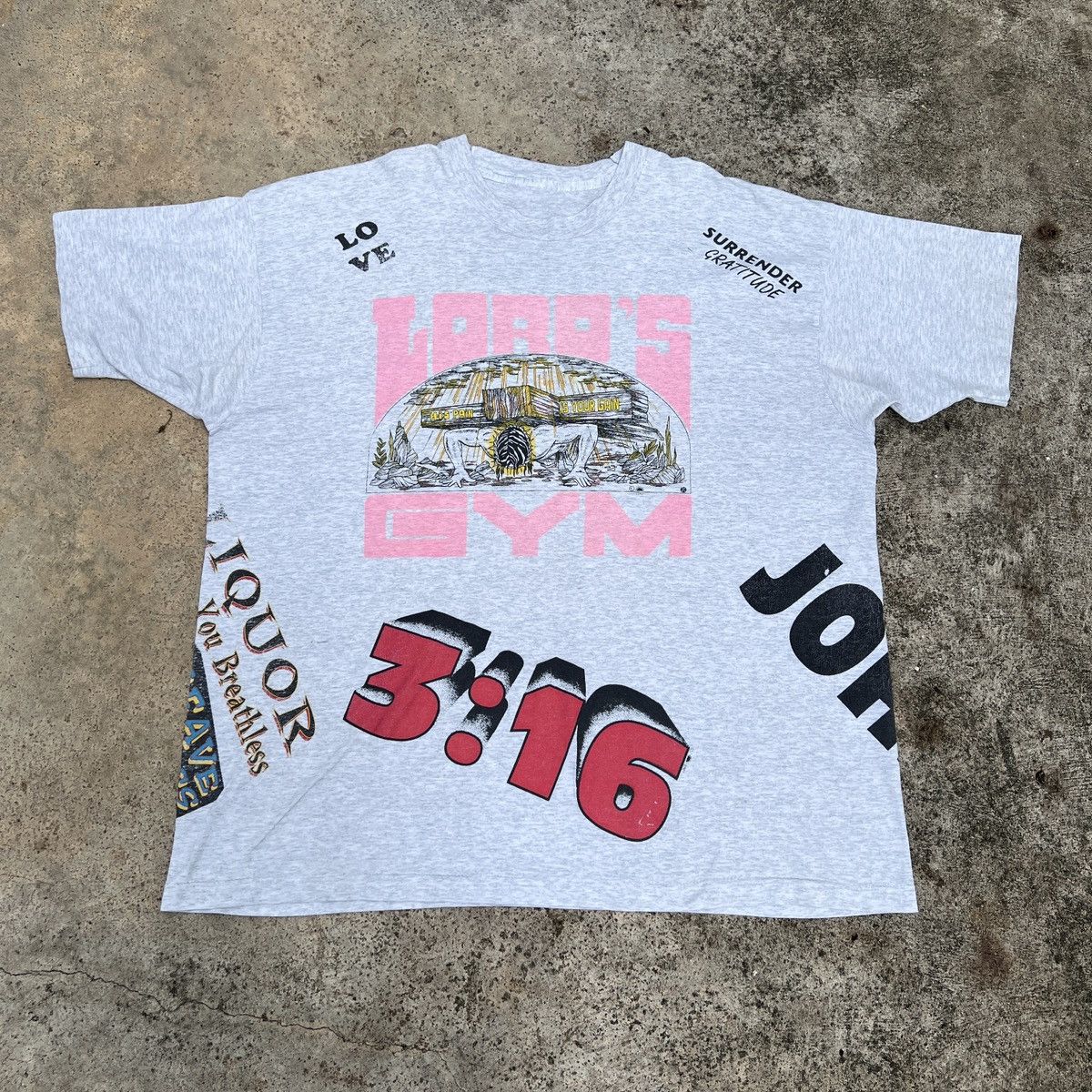 Vintage Vintage 90s Lord’s Gym God Jesus Bible Holy Tee 2XL Size US XXL / EU 58 / 5 - 5 Thumbnail
