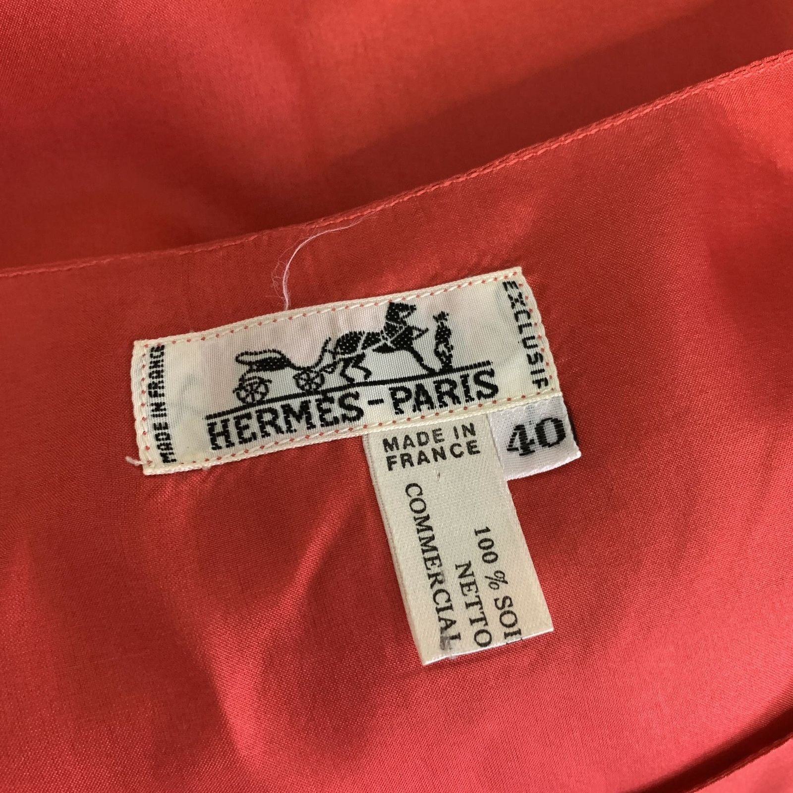 Hermes HERMES Size 8 Red Silk Tank Casual Top Size M / US 6-8 / IT 42-44 - 4 Thumbnail