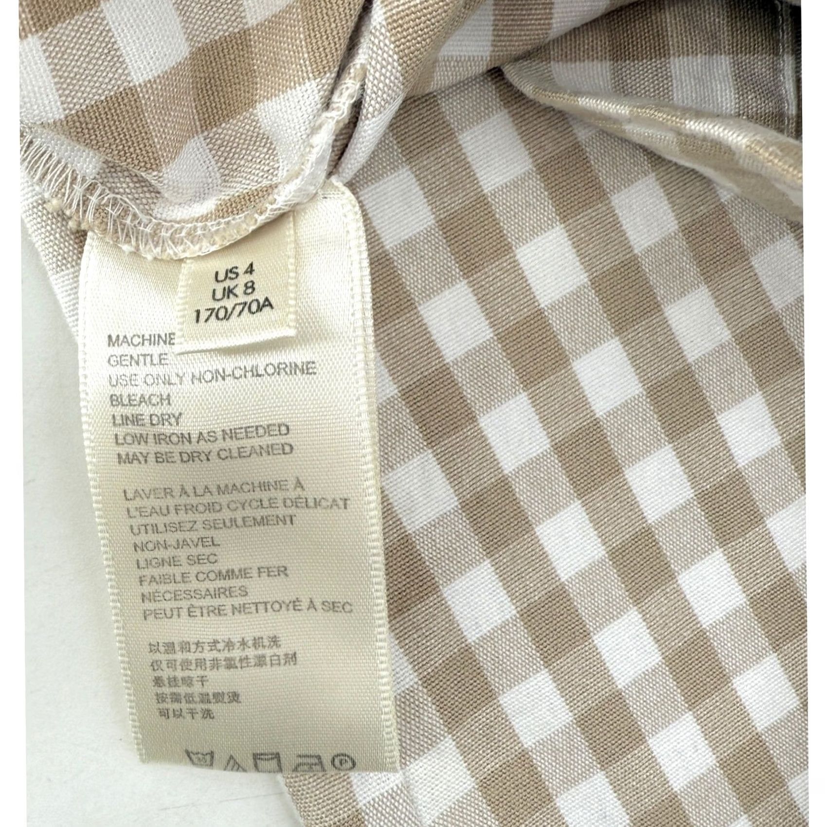 Urban Outfitters Urban Outfitters Gingham Pants Women's Size 4 Beige White Checkered Casual Straight Leg Pants Size 27" / US 4 / IT 40 - 5 Thumbnail