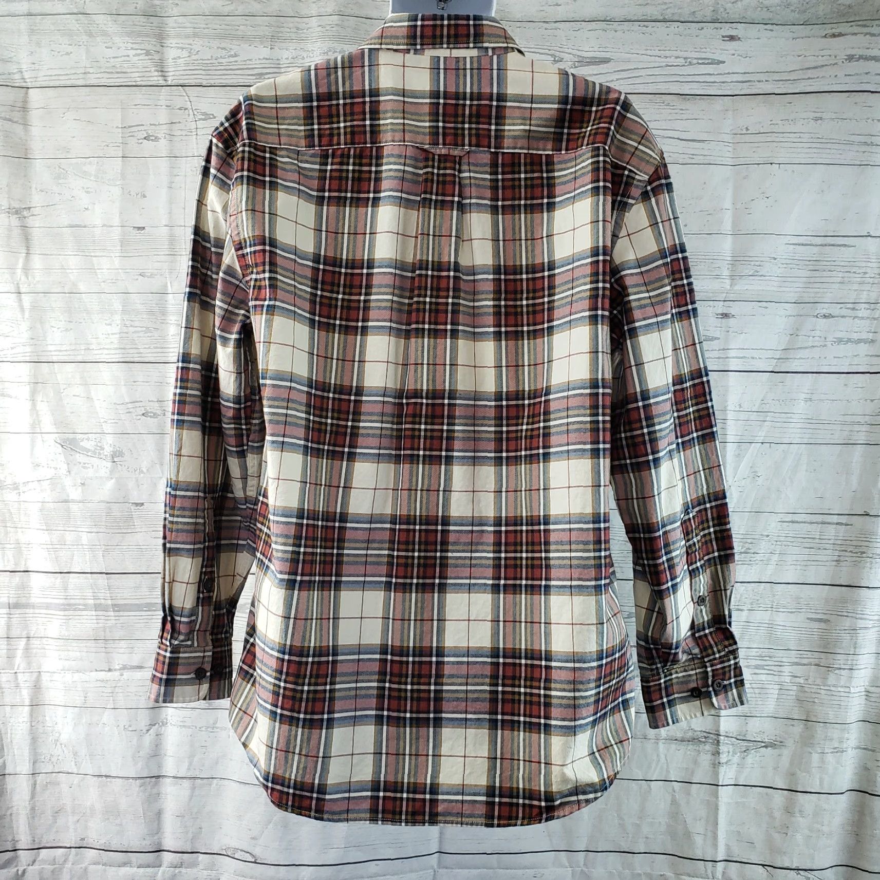 Orvis Orvis Mens Button Front Shirt Sz M Red Cream Plaid Long Sleeve Cotton Size US M / EU 48-50 / 2 - 3 Thumbnail
