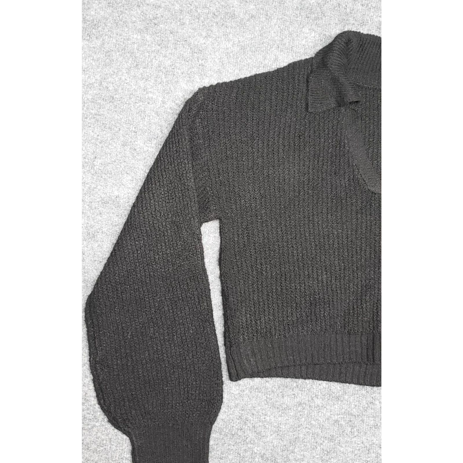 Vintage **Women's M Black Long Sleeve Collar Ribbed Knit Pullover New** User: **Black Women's M Long Sleeve Collar Ribbed Knit Pullover New** Size M / US 6-8 / IT 42-44 - 3 Thumbnail