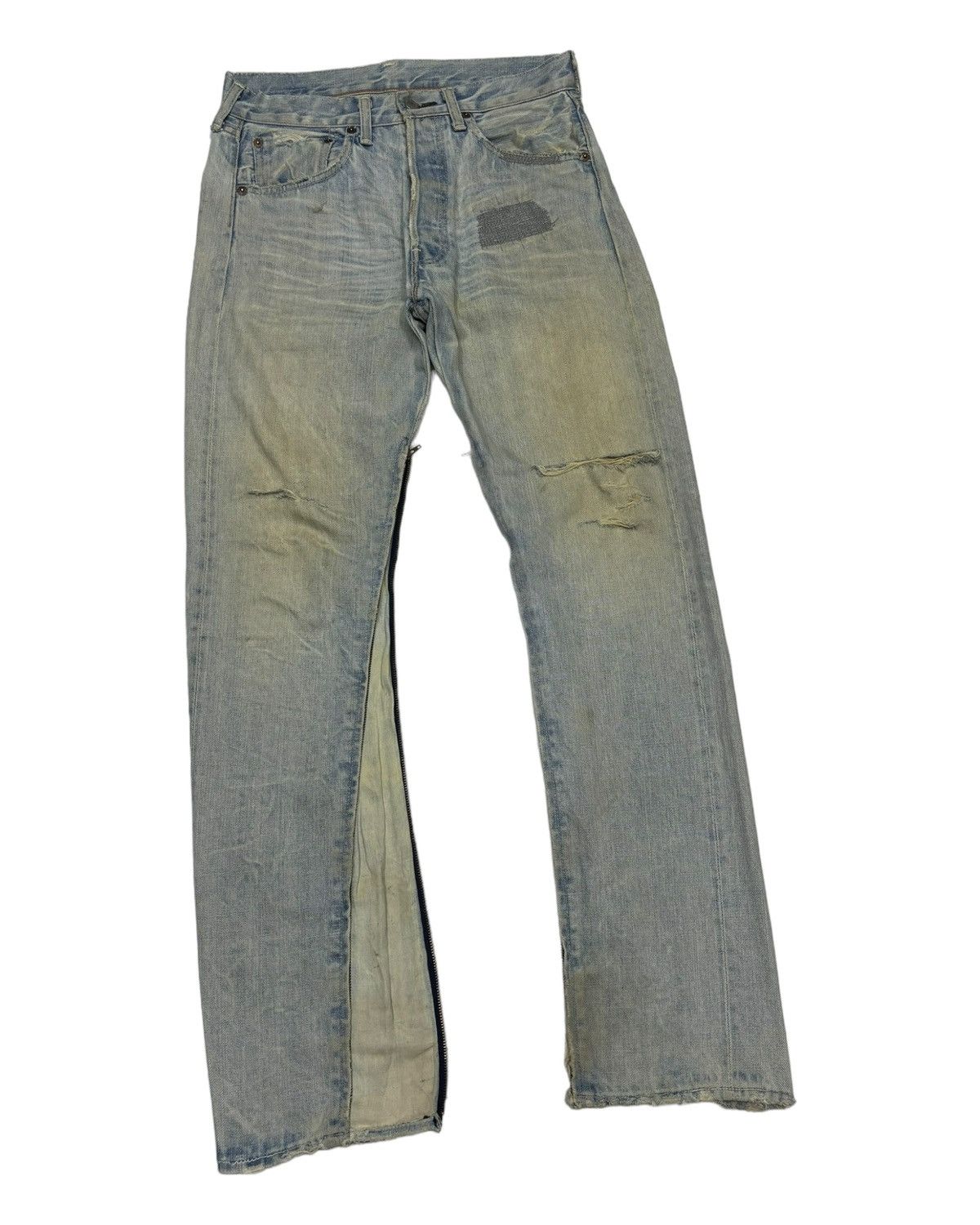 Japanese Brand × Levi's × Vintage Vintage Levis 501 Selvedge Zipper Flare Distress Denim Jeans Size US 30 / EU 46 - 9 Thumbnail