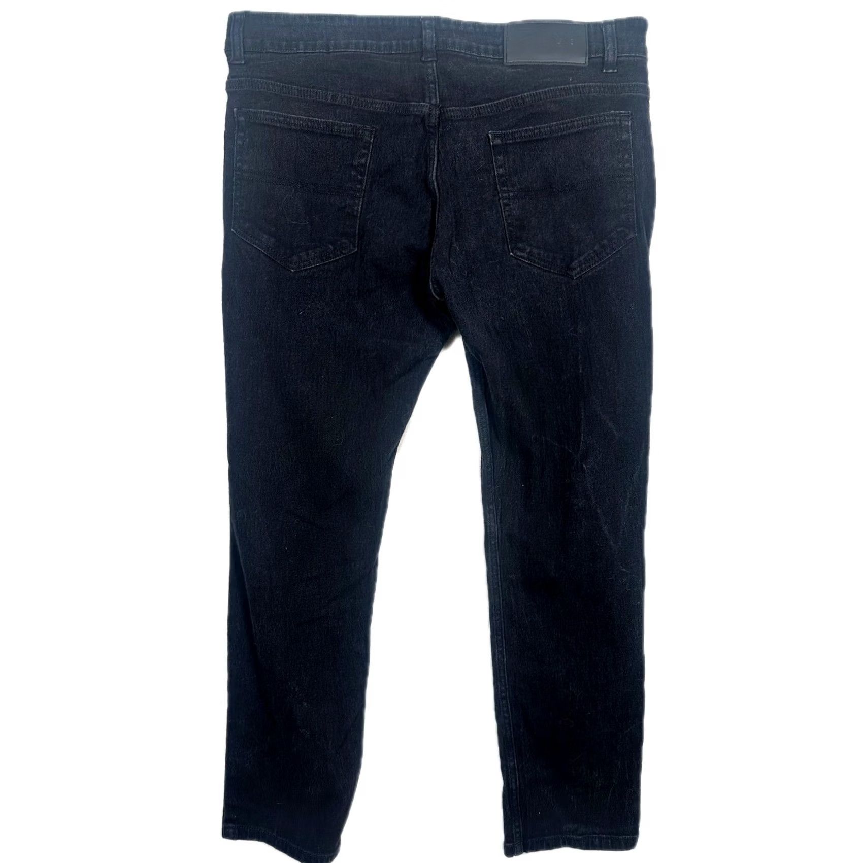 Denime IMAGE Mens Black Denim Jeans Straight Fit Size 34x30 Pants Size US 34 / EU 50 - 3 Thumbnail