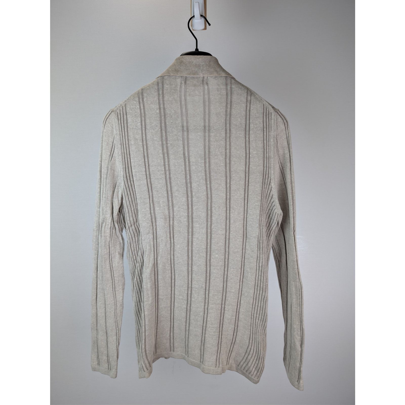 Hermes o1rshd1 CC20 Striped Knit Long-Sleeve Polo Shirt in Beige Size US M / EU 48-50 / 2 - 9 Thumbnail
