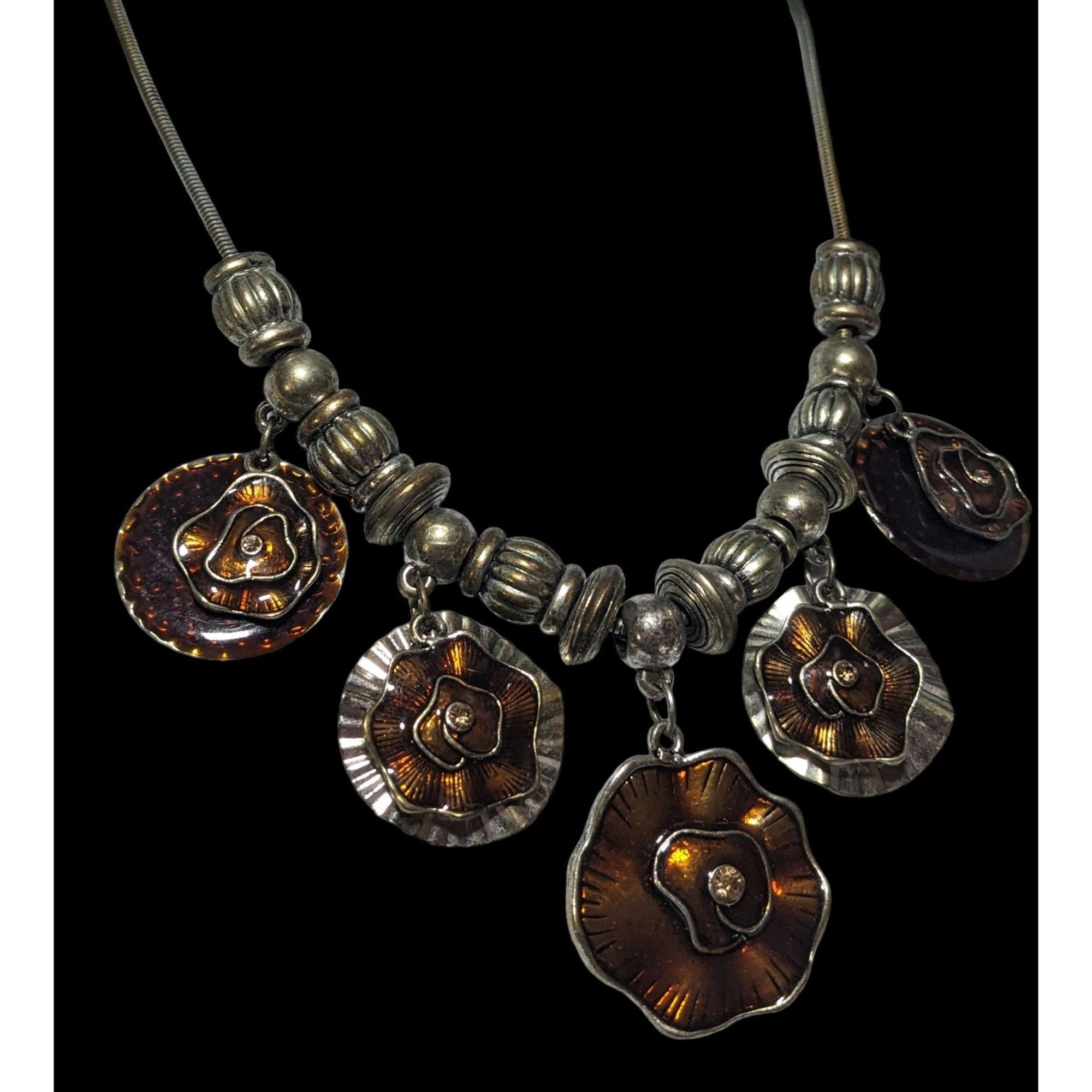 Other Abstract Floral Medallion Statement Necklace Size ONE SIZE - 4 Thumbnail