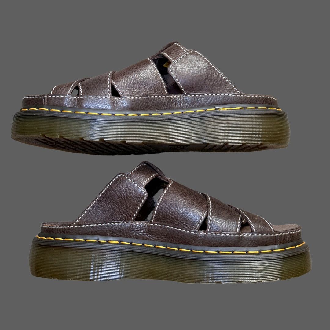 Dr. Martens Dr. Martens Maxxy Slide Brown AR Rogue Leather Sandal 11 Size US 11 / EU 44 - 6 Thumbnail