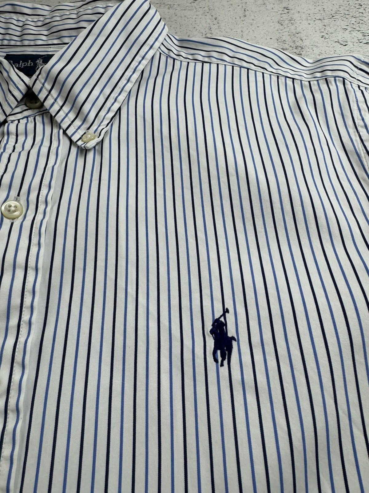 Polo Ralph Lauren Polo Ralph Lauren 16 34/35 Size White Button Striped Classic LongSleeve Shirt Size US M / EU 48-50 / 2 - 6 Thumbnail