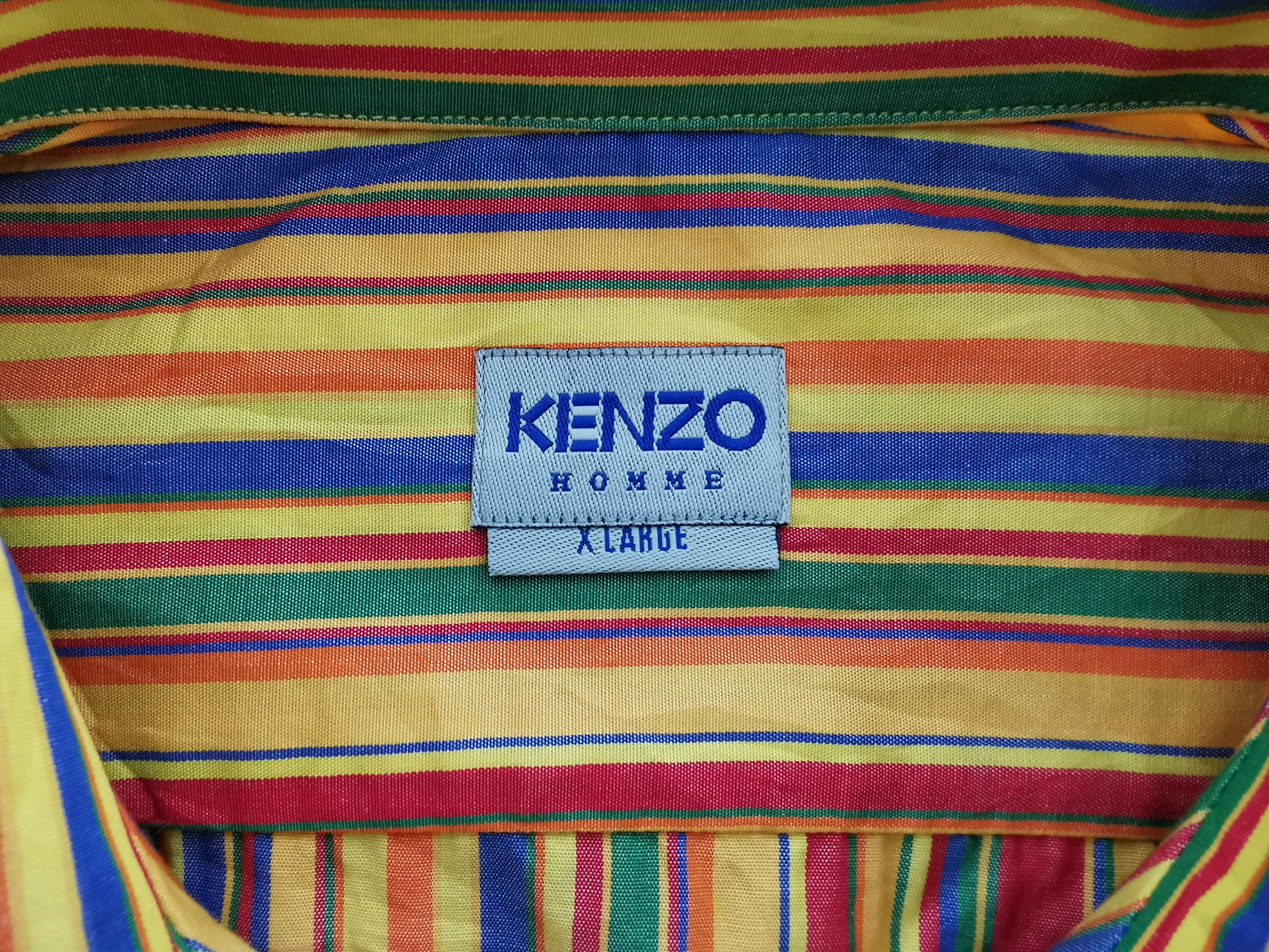 Kenzo Stripe Button Shirt Short Sleeve Size XL