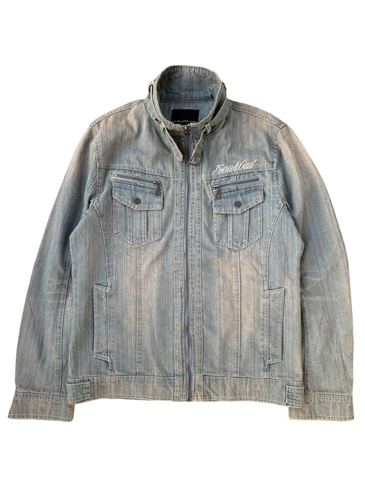 image of 14Th Addiction x Kmrii Japanese In The Attic Homme Seditionaries Punk Denim Jacket (Size Large)